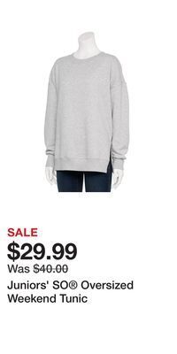 Kohl's Juniors' so® oversized weekend tunic offer