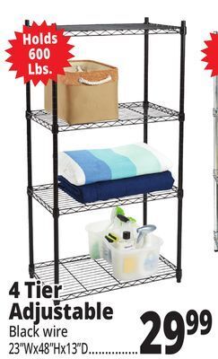 Ocean State Job Lot Method 4-tier household wire shelving unit, 23 x 13 x 48 offer