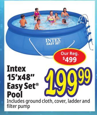 Ocean State Job Lot Intex 15' x 48 easy set above ground pool set offer