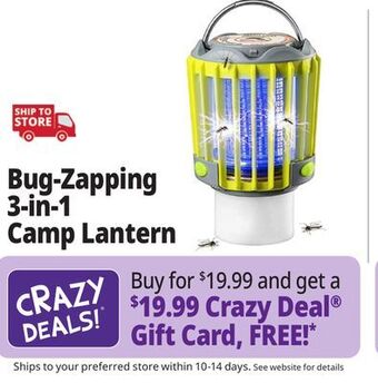 Ocean State Job Lot Bug-zapping 3-in-1 camp lantern offer