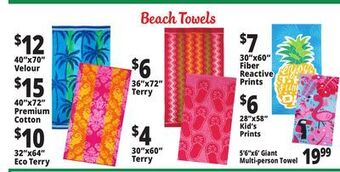 Ocean State Job Lot Beach towels offer