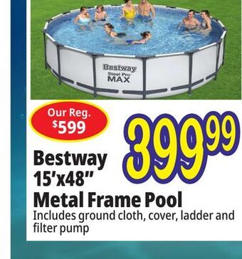 Ocean State Job Lot Bestway 15' x 48 steel pro max above ground pool set offer