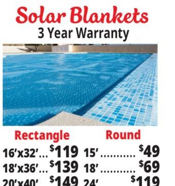 Ocean State Job Lot Solar pool blanket offer