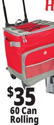 Ocean State Job Lot North peak hard lined rolling cooler, 60-can offer