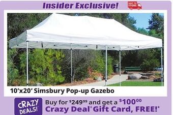 Ocean State Job Lot Simsbury 10' x 20' one-touch pop-up gazebo offer