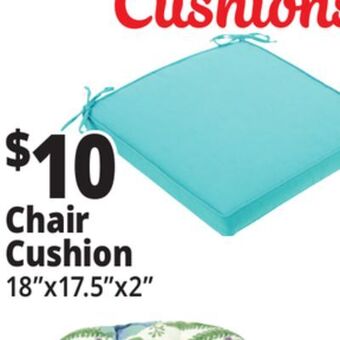 Ocean State Job Lot Outdoor patio chair seat cushion with ties, 18 offer