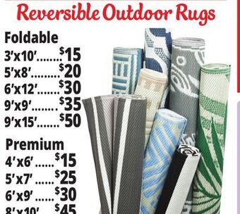 Ocean State Job Lot Reversible outdoor rugs offer