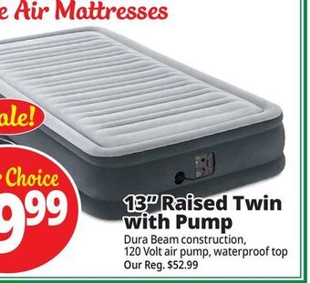Ocean State Job Lot Intex twin dura-beam comfort-plush air mattress with internal pump offer