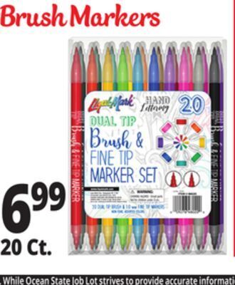 Ocean State Job Lot Liqui-mark® brush markers offer