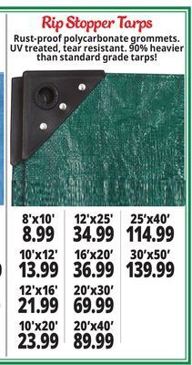 Ocean State Job Lot Rip stopper tarps offer