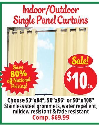 Ocean State Job Lot Outdoor curtains offer
