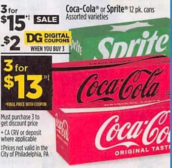 Coca-Cola® or Sprite 12 pk. cans