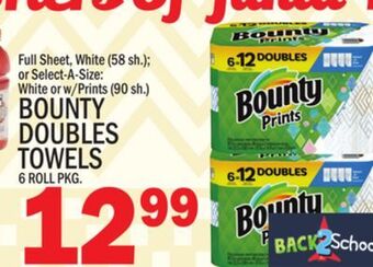 C Town Bounty doubles towels 6 roll pkg. offer
