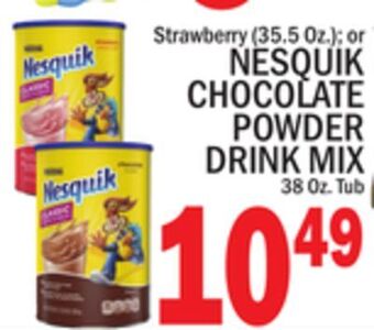 C Town Nesquik chocolate powder drink mix 38 oz. tub offer