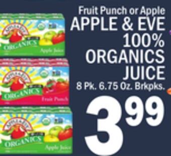 C Town Apple & eve 100% organics juice offer