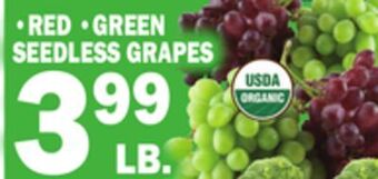 C Town • red • green seedless grapes offer