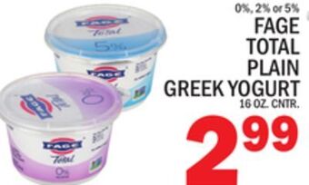 C Town Fage total plain greek yogurt offer