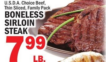 C Town Boneless sirloin steak offer