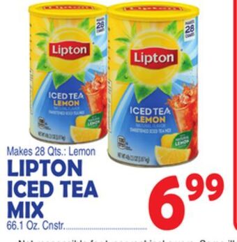 Bravo Supermarkets Lipton iced tea mix, 66.1 oz. cnstr offer