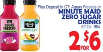 Bravo Supermarkets Minute maid zero sugar drinks offer
