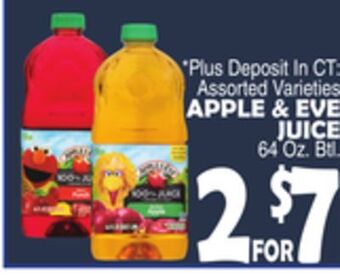 Bravo Supermarkets Apple & eve juice offer