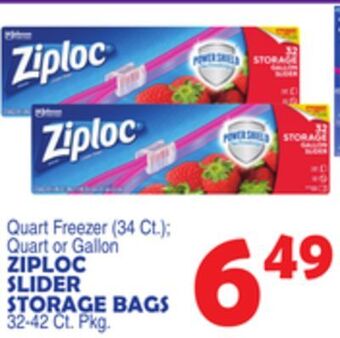 Bravo Supermarkets Ziploc slider storage bags 32-42 ct. pkg. offer