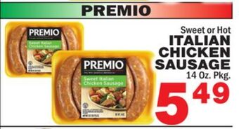 Bravo Supermarkets Premio italian chicken sausage offer