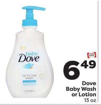 Weis Markets Dove baby wash or lotion offer