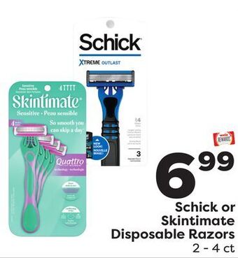 Weis Markets Schick or skintimate disposable razors offer