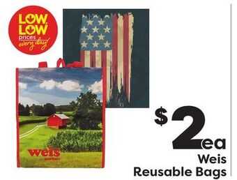 Weis Markets Weis reusable bags offer