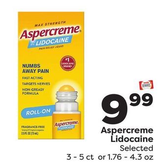 Weis Markets Aspercreme lidocaine offer