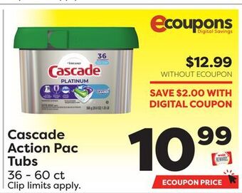 Weis Markets Cascade action pac tubs offer