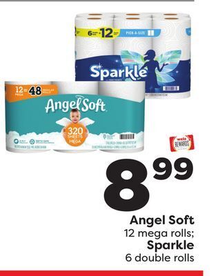 Weis Markets Angel soft 12 mega rolls sparkle 6 double rolls offer