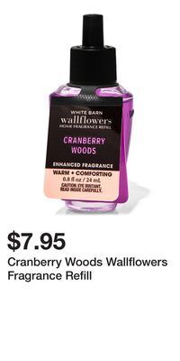 Bath & Body Works Cranberry woods wallflowers fragrance refill offer