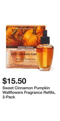 Bath & Body Works Sweet cinnamon pumpkin wallflowers fragrance refills, 2-pack offer
