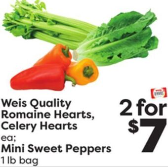 Weis Markets Weis quality romaine hearts, celery mini sweet peppers offer
