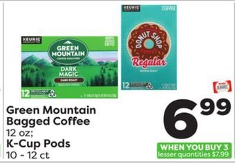 Weis Markets Green mountain bagged coffee 12 oz k-cup pods 10-12 ct offer