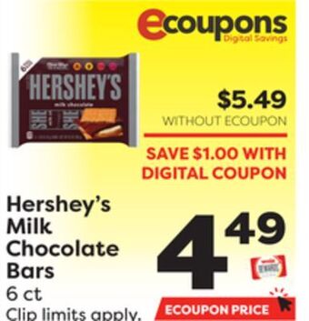 Weis Markets Hershey's milk chocolate bars offer