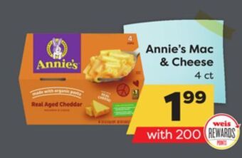 Weis Markets Annie's mac & cheese offer