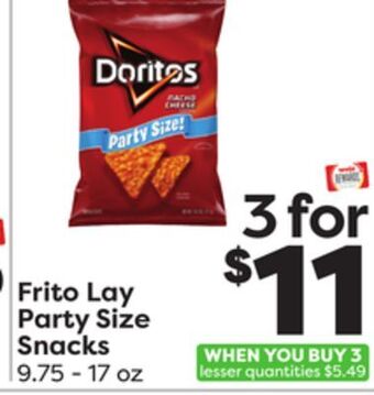 Weis Markets Frito lay party size snacks offer