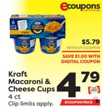 Weis Markets Kraft macaroni & cheese cups offer