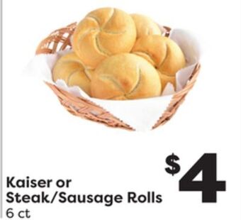 Weis Markets Kaiser or steak/sausage rolls offer