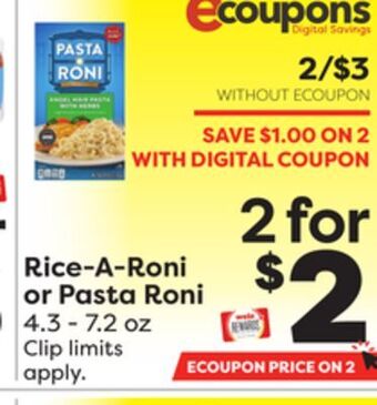 Weis Markets Rice-a-roni or pasta roni offer