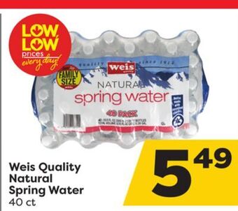 Weis Markets Weis quality natural spring water offer