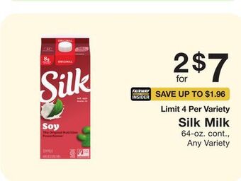 Fairway Store Market Silk milk offer