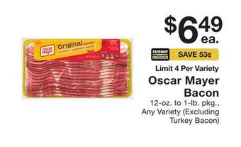 Fairway Store Market Oscar mayer bacon offer