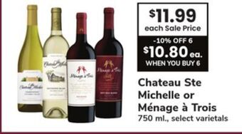 ACME Chateau ste michelle or ménage à trois offer