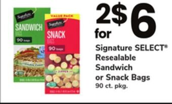 ACME Signature select® resealable sandwich or snack bags offer