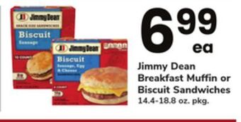 ACME Jimmy dean breakfast muffin or biscuit sandwiches offer