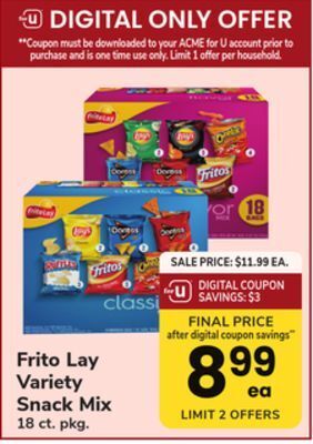 ACME Frito lay variety snack mix offer